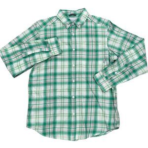 Columbia‎ Men's Green White Plaid Long Sleeve Button Down Shirt Sz S